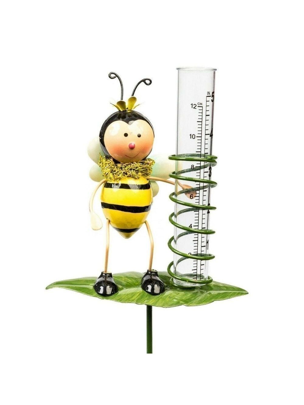 Yard Decor Garden Outdoor Bumblebee Rain Gauge